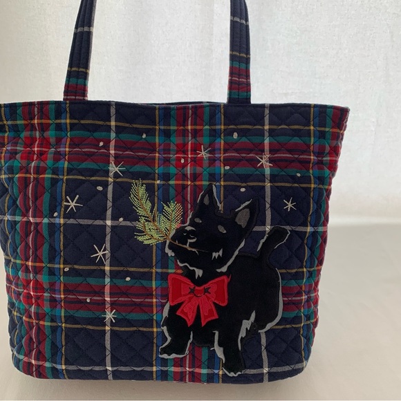 Vera Bradley Small Vera Tote Bag in Tartan Plaid Scottie Dog - Picture 6 of 16